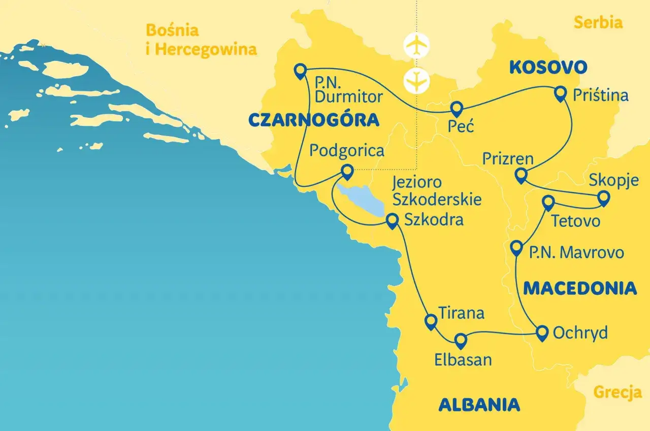 Mapa Bałkanów: Czarnogóra, Kosowo, Macedonia. Planujesz podróż do Macedonii? Sprawdź, czy potrzebny jest paszport.
